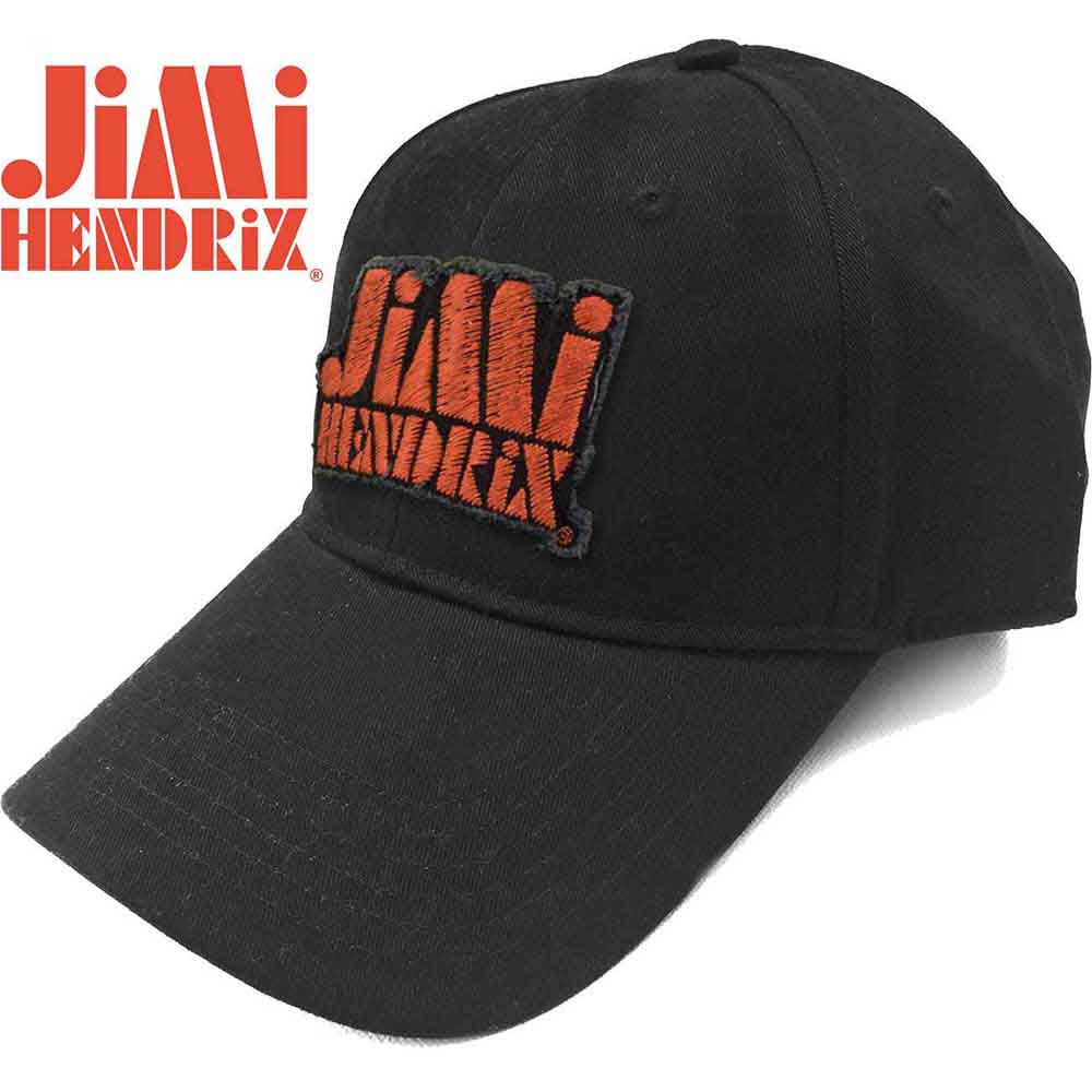 Jimi Hendrix Orange Stencil Logo [Hat] - Rock Band Apparel