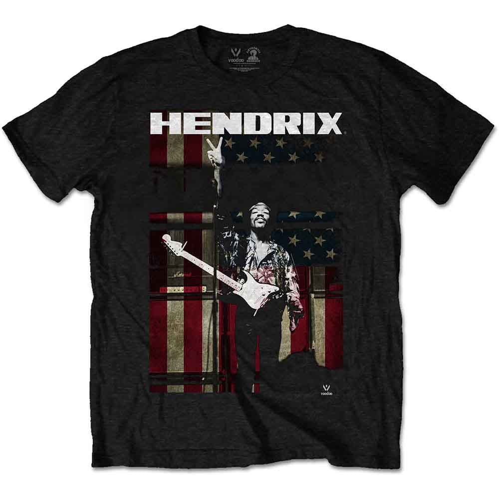 Jimi Hendrix Peace Flag [T-Shirt] Black