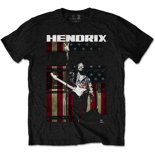 Jimi Hendrix Peace Flag [T-Shirt] Black