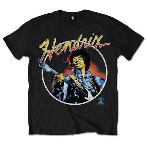 Jimi Hendrix Script Circle [T-Shirt] - Rock Band Apparel