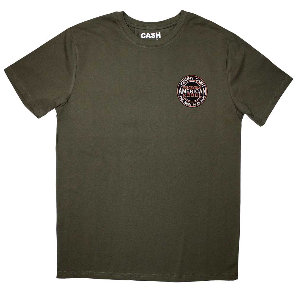 Johnny Cash Mini American Rebel Logo [T-Shirt] Green