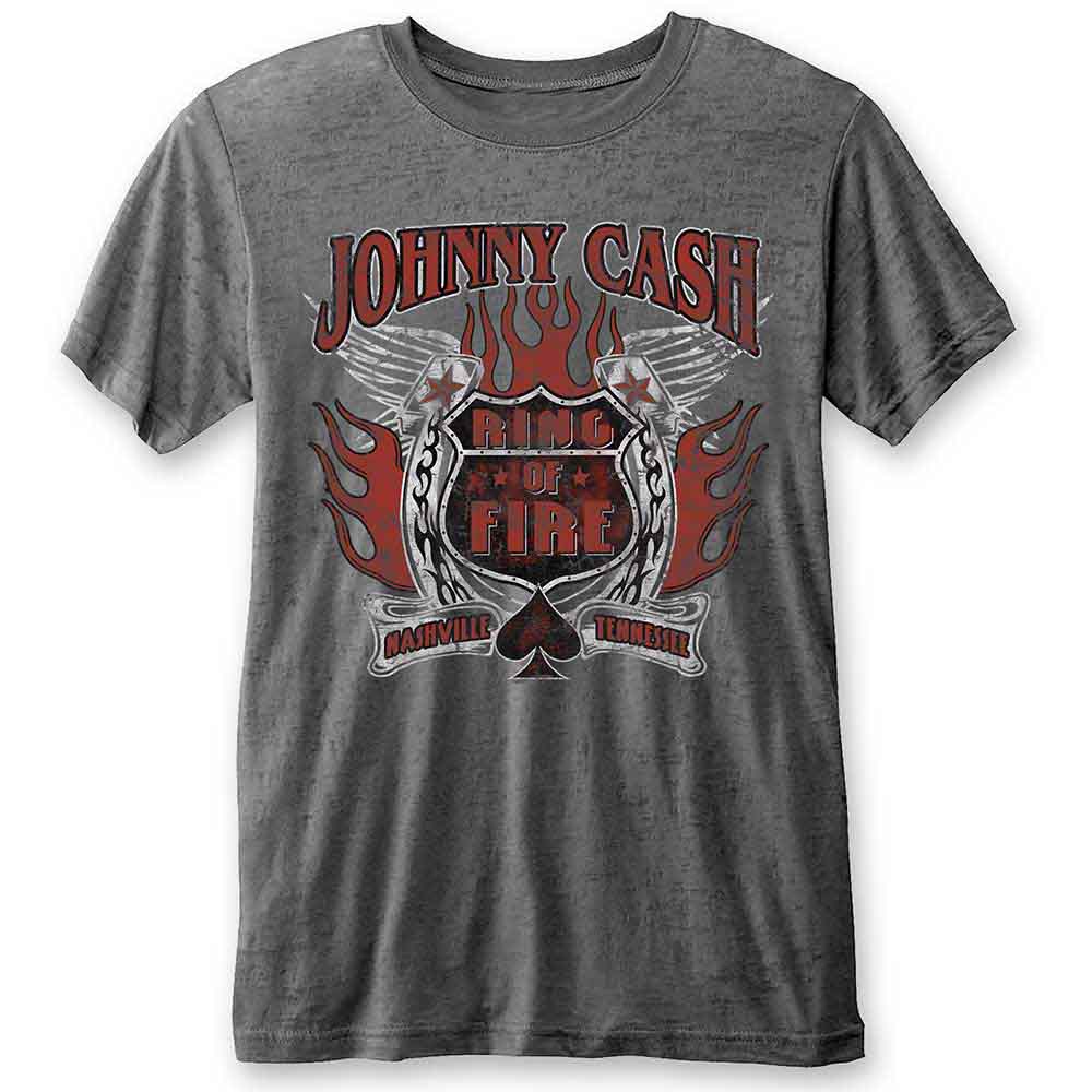 Johnny Cash Ring of Fire [T-Shirt] Grey