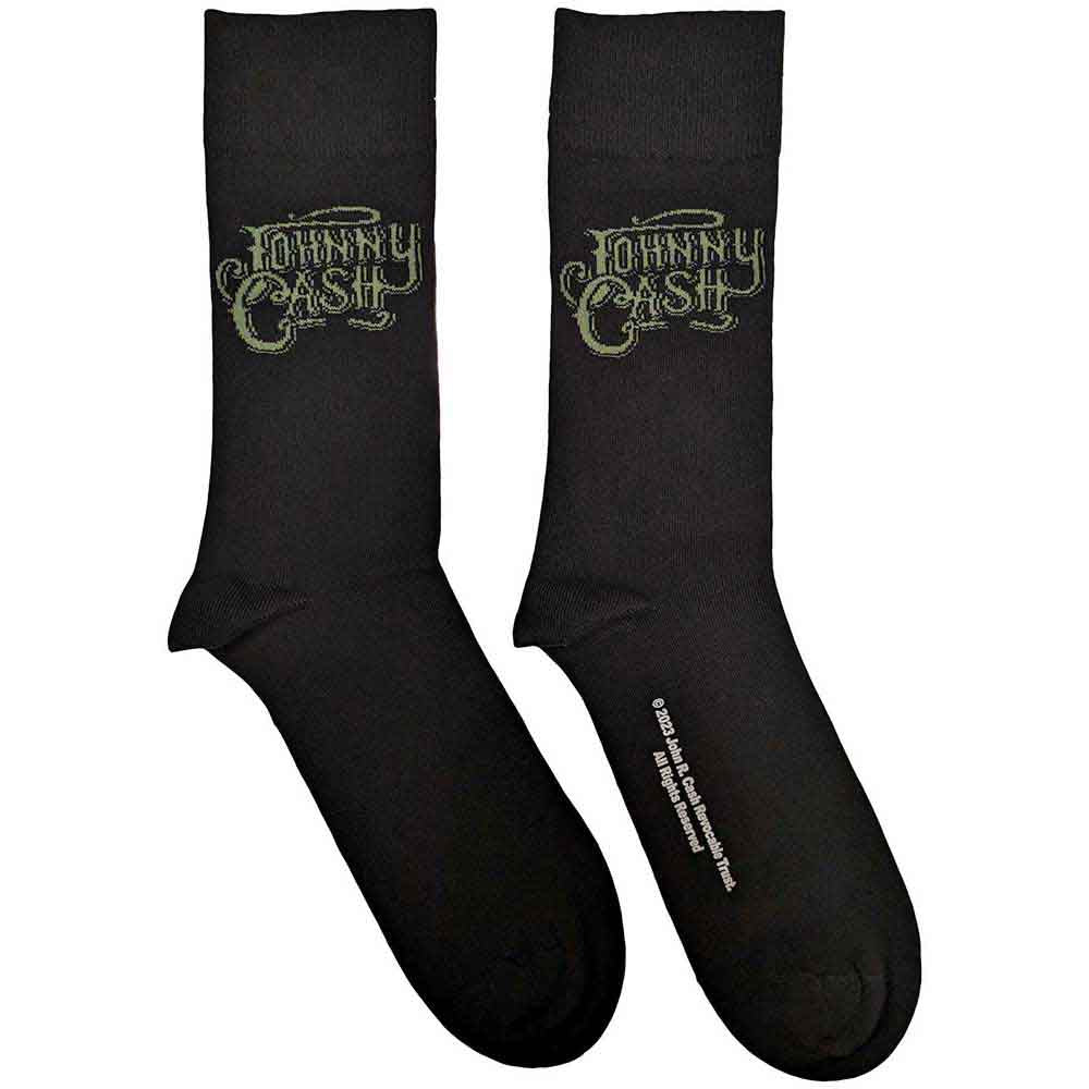 Johnny Cash Text Logo [Socks] - Rock Band Apparel