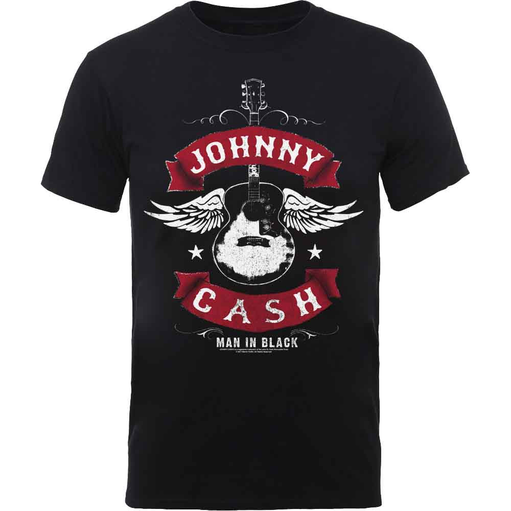 Johnny Cash Winged Guitar [T-Shirt] - Rock Band Apparel