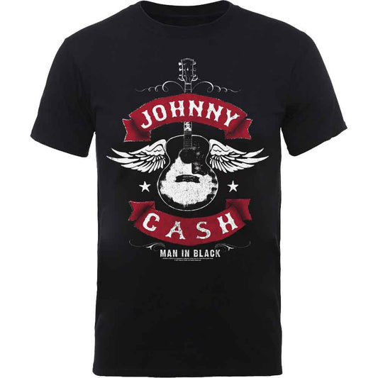 Johnny Cash Winged Guitar [T-Shirt] - Rock Band Apparel