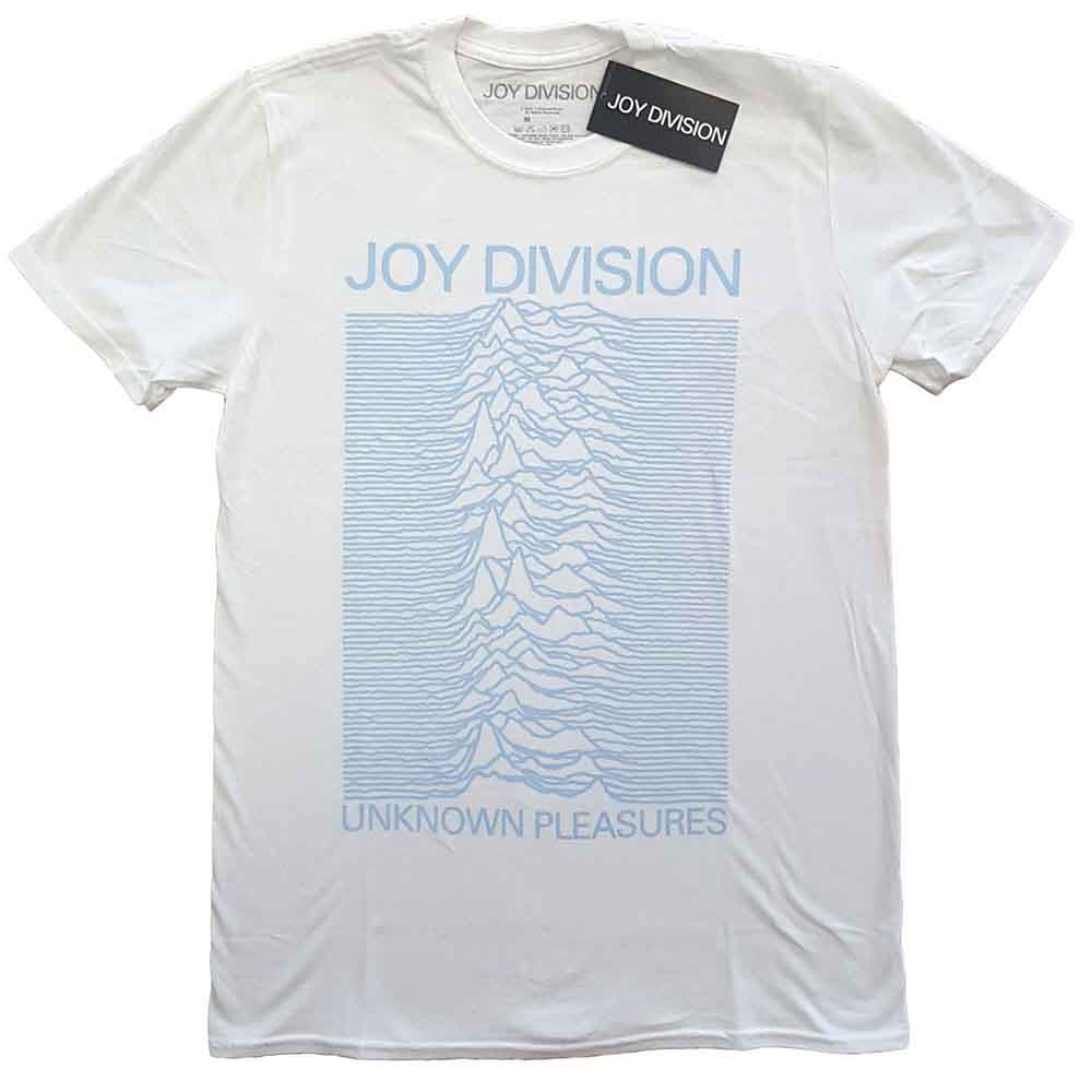 Joy Division Unknown Pleasures Blue on White [T-Shirt] - Rock Band Apparel