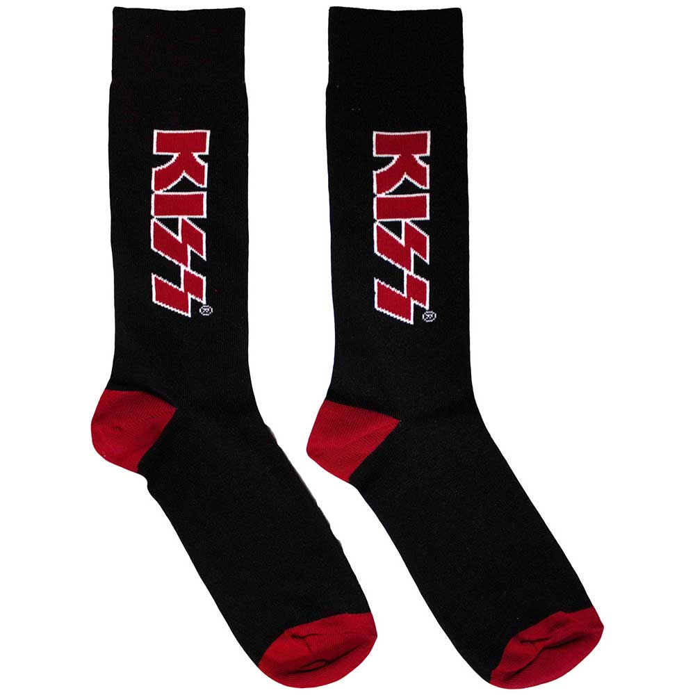 Kiss Red Logo [Socks] Black