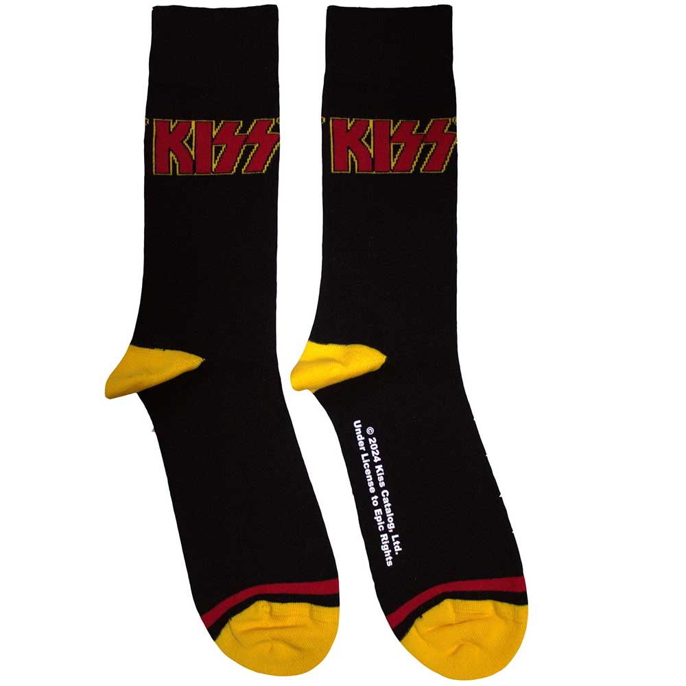 Kiss Red Logo Single Stripe [Socks] Black