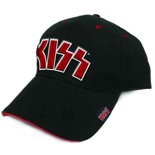 Kiss Red on White Logo [Hat] Black