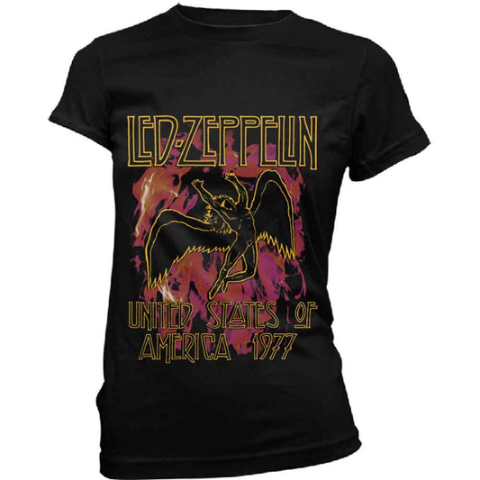 Led Zeppelin Black Flames [T-Shirt] - Rock Band Apparel