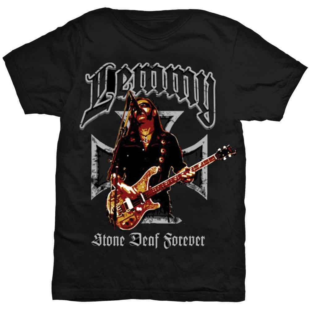 Lemmy Iron Cross Stone Deaf Forever [T-Shirt] - Rock Band Apparel