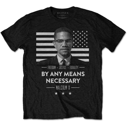 Malcolm X By Any Means Necessary [T-Shirt] - Rock Band Apparel