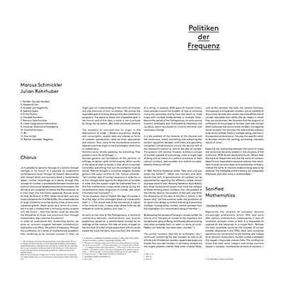 MARCUS SCHMICKLER & JULIAN ROHRHUBER - Politiken der Frequenz [Vinyl]