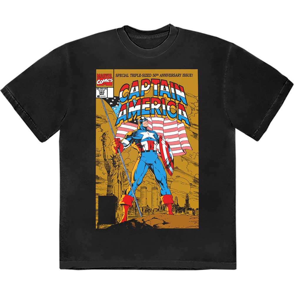 Marvel Comics Captain America 50th Comic Cover [T-Shirt] - Rock Band Apparel