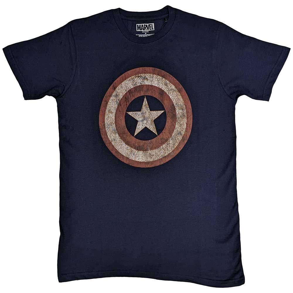Marvel Comics Captain America Embroidered Shield [T-Shirt] - Rock Band Apparel
