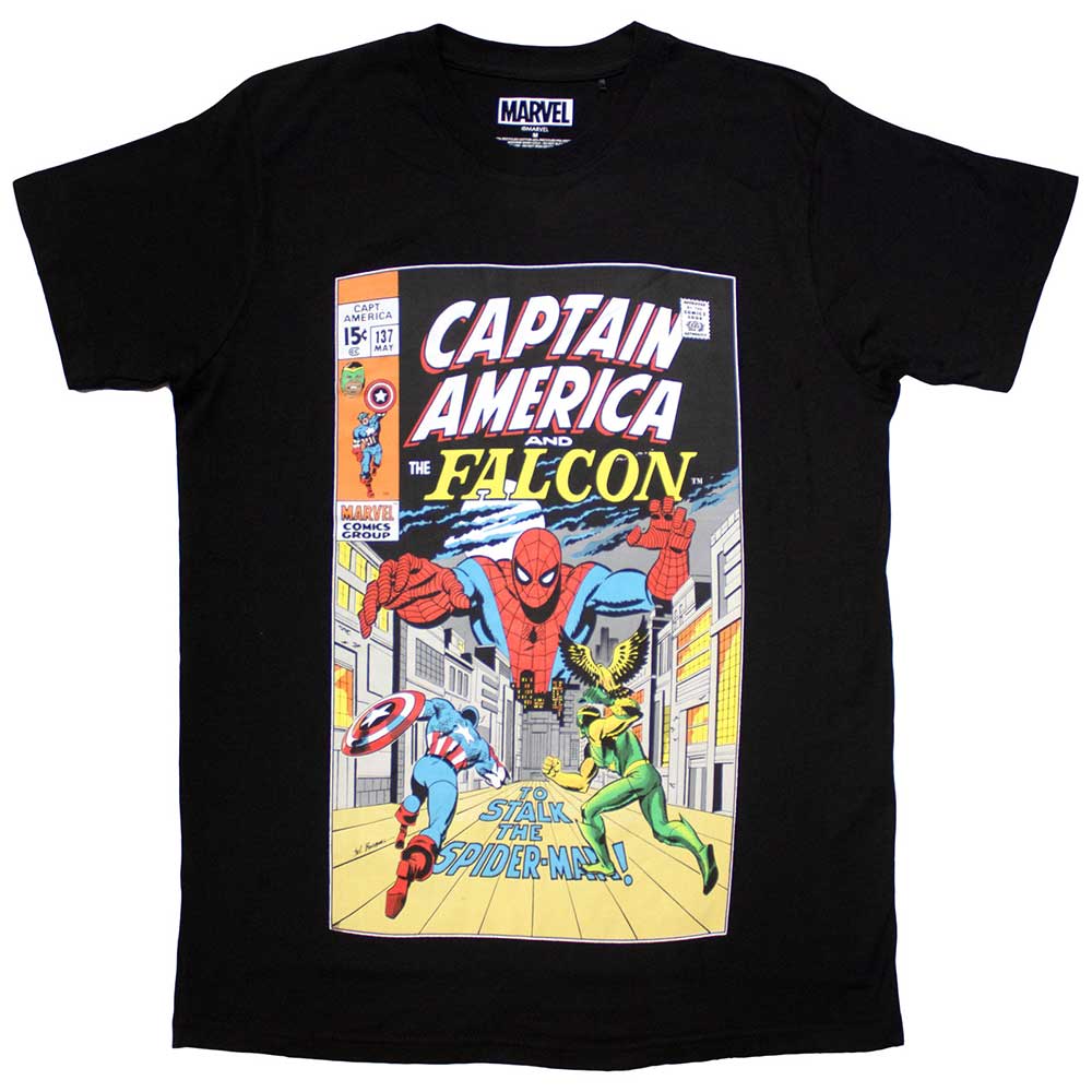 Marvel Comics Captain America & Falcon Comic Cover [T-Shirt] Black