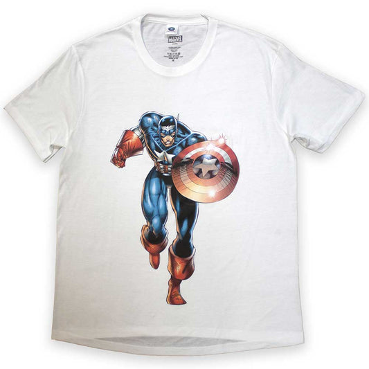Marvel Comics Captain America Running [T-Shirt] White