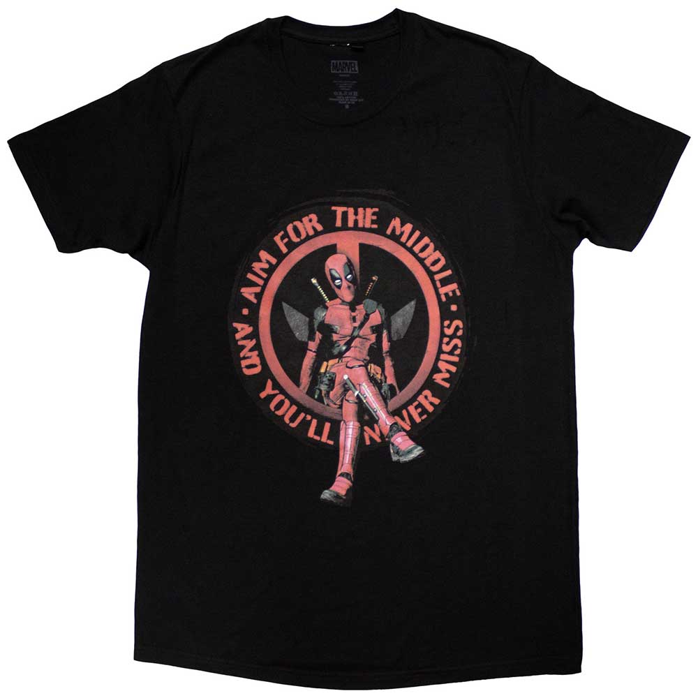 Marvel Comics Deadpool Aim Middle [T-Shirt] Black