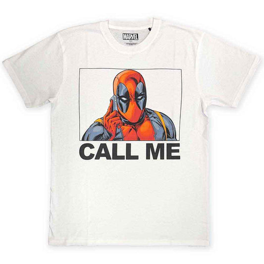 Marvel Comics Deadpool Call Me [T-Shirt] White