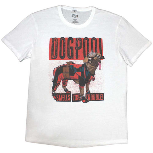 Marvel Comics Deadpool Dogpool Smells Like Trouble [T-Shirt] White