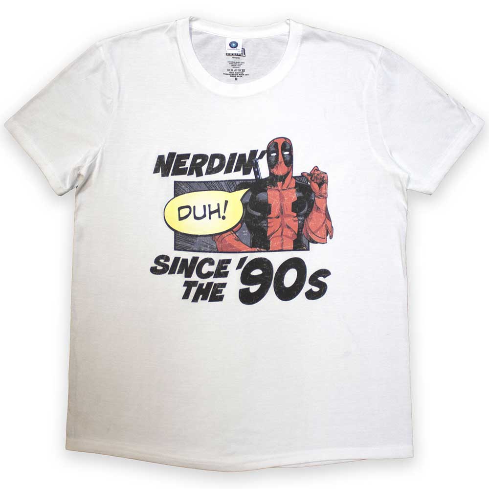 Marvel Comics Deadpool Nerdin' Since The '90s [T-Shirt] White
