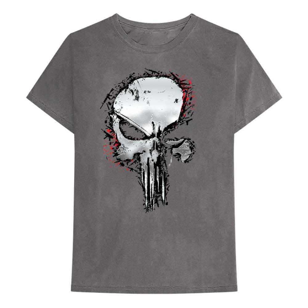 Marvel Comics Punisher Metallic Skull [T-Shirt] Grey