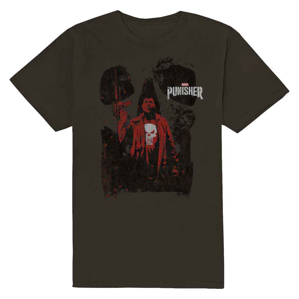 Marvel Comics Punisher Red Outline [T-Shirt] Grey