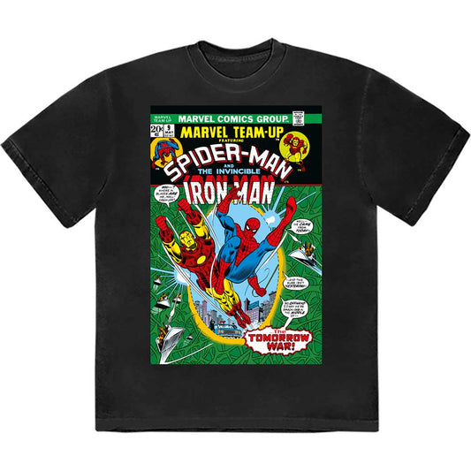 Marvel Comics Spiderman & Iron Man Comic Cover [T-Shirt] Black