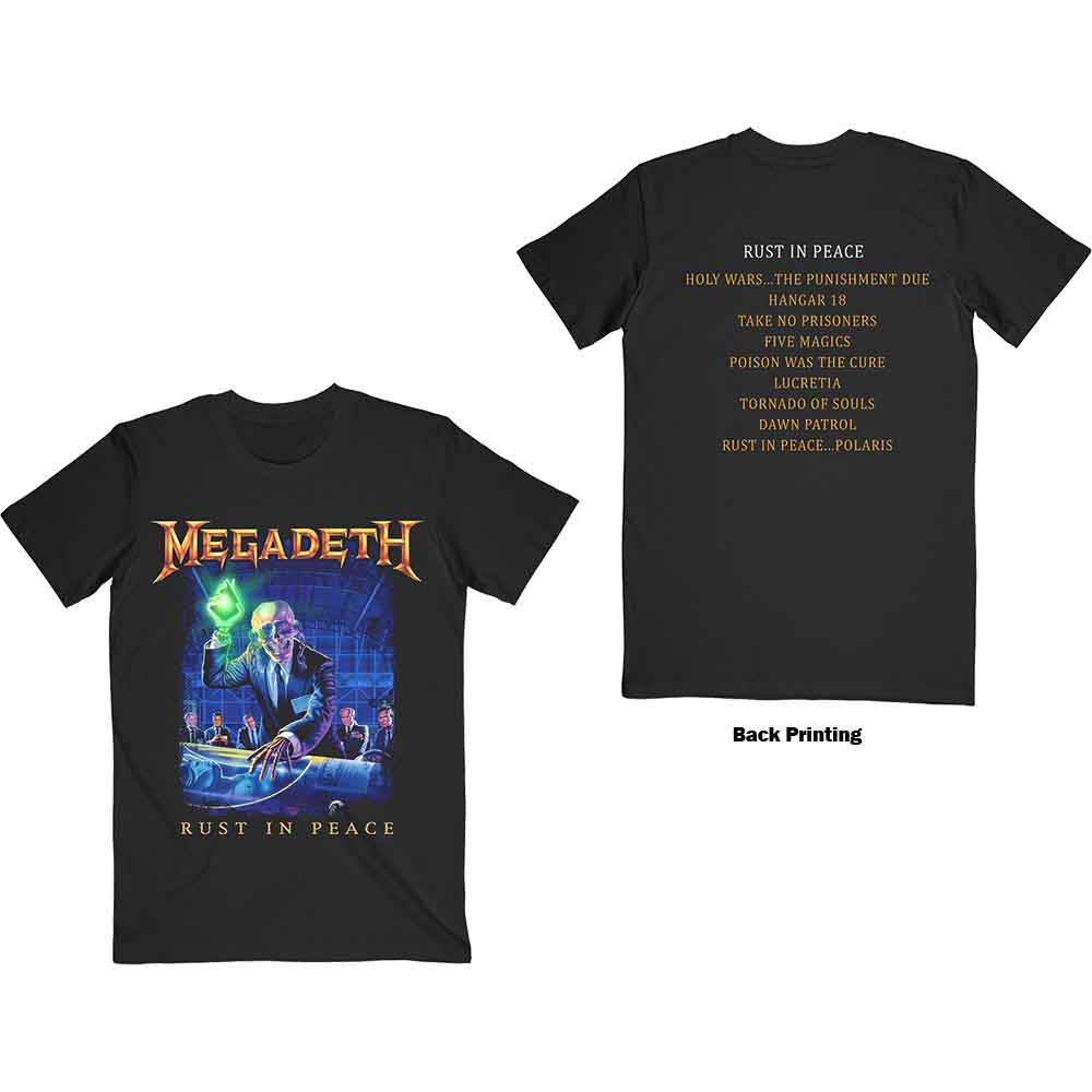 Megadeth Rust In Peace Track list [T-Shirt] Black