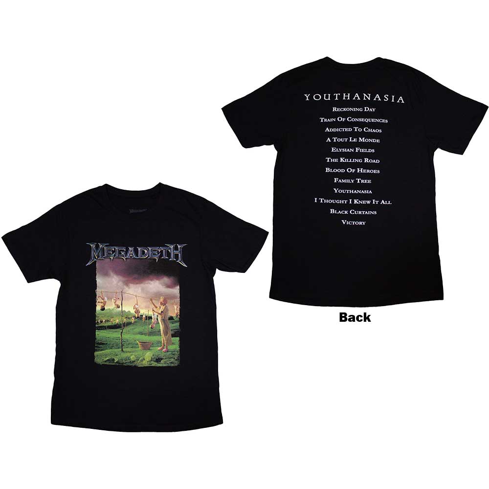 Megadeth Youthanasia Tracklist [T-Shirt] Black
