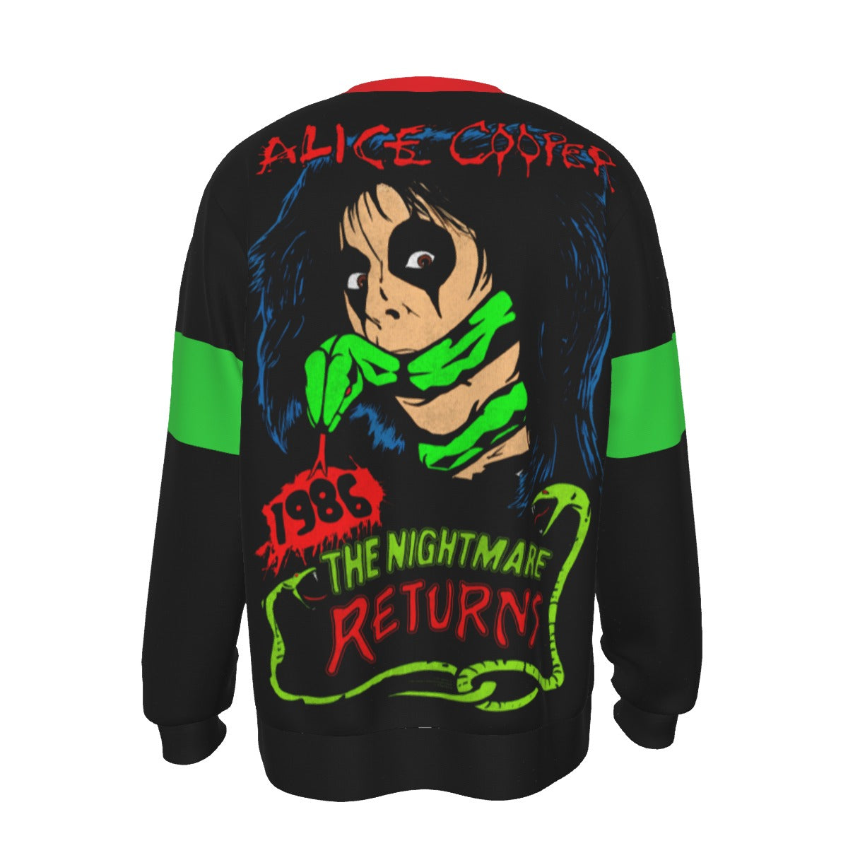 MerchMoment Alice Cooper 1986 Nightmare All Over Print Sweatshirt [Apparel] As Shown