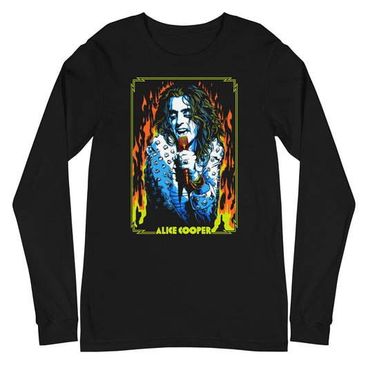 MerchMoment Alice Cooper - Flames Long Sleeve T-Shirt [Apparel] Black