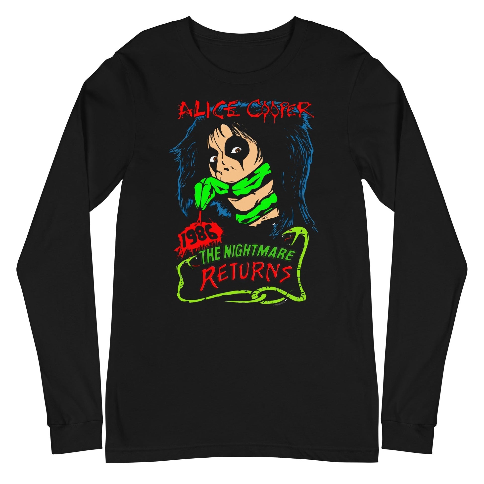 MERCHMOMENT Alice Cooper - Nightmare Returns Long Sleeve T-Shirt [Apparel] - Rock Band Apparel