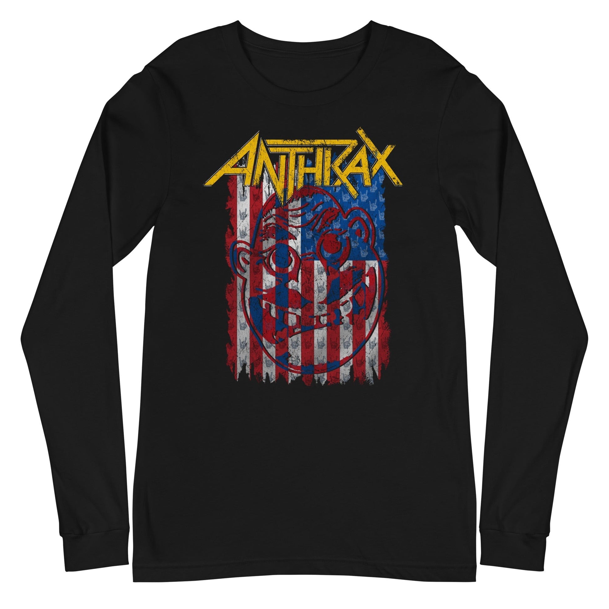 MERCHMOMENT Anthrax - American Flag Long Sleeve T-Shirt [Apparel] - Rock Band Apparel