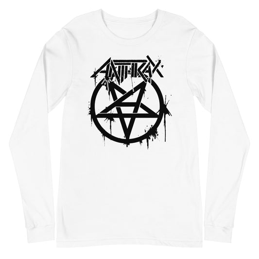 MERCHMOMENT Anthrax - Pentagram Logo Long Sleeve T-Shirt #1009 [Apparel] - Rock Band Apparel