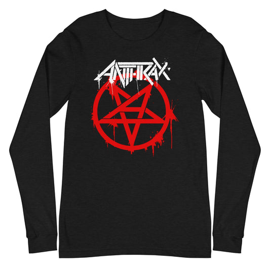 MERCHMOMENT Anthrax - Pentagram Logo Long Sleeve T-Shirt [Apparel] - Rock Band Apparel