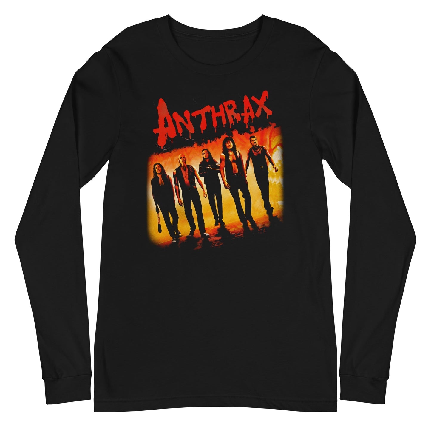 MerchMoment Anthrax - Slanted Band Long Sleeve T-Shirt [Apparel] Black