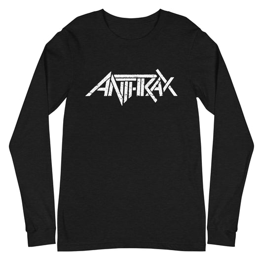 MERCHMOMENT Anthrax - White Classic Logo Long Sleeve T-Shirt [Apparel] - Rock Band Apparel