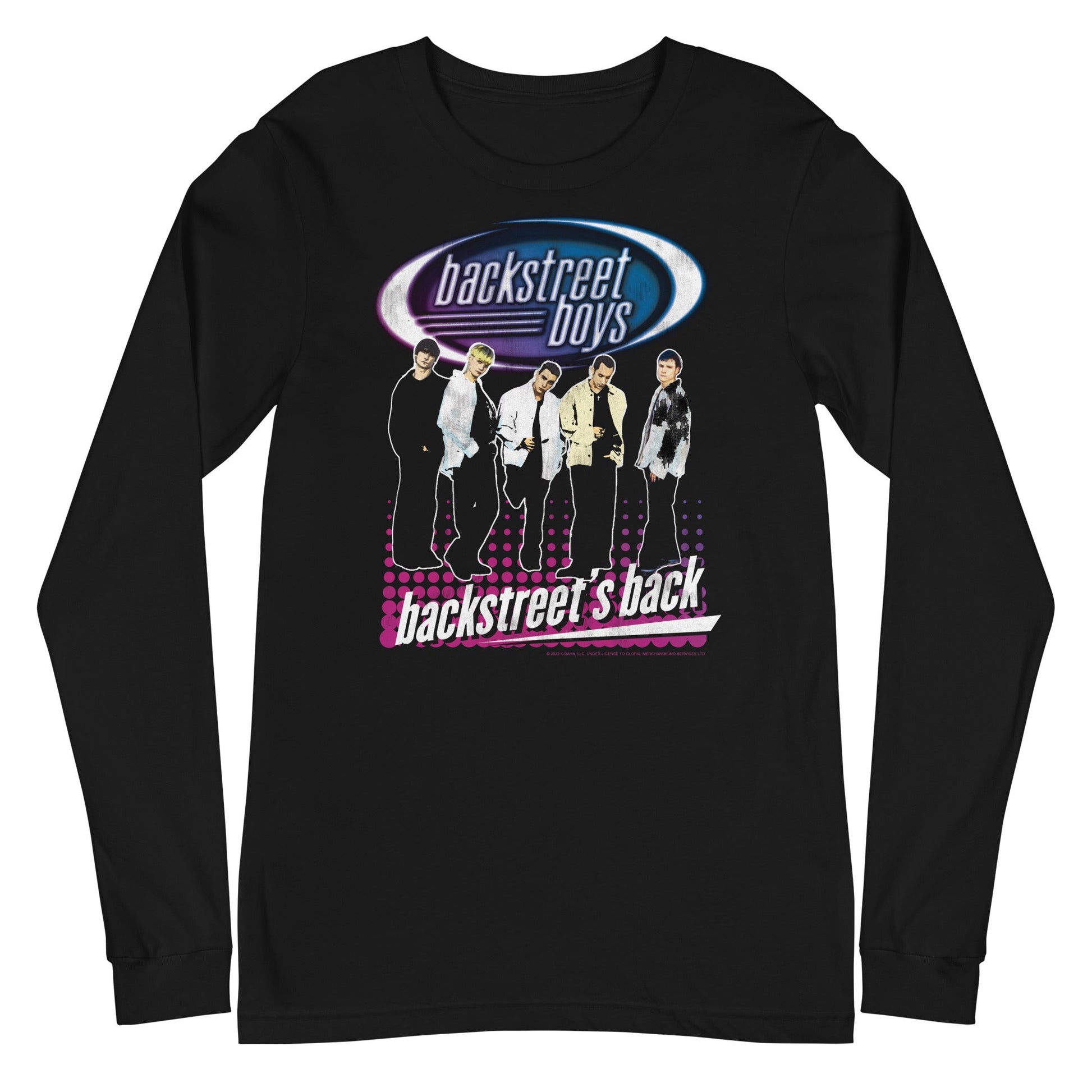 MerchMoment Backstreet Boys - Back Dot Logo Long Sleeve T-Shirt [Apparel] Black