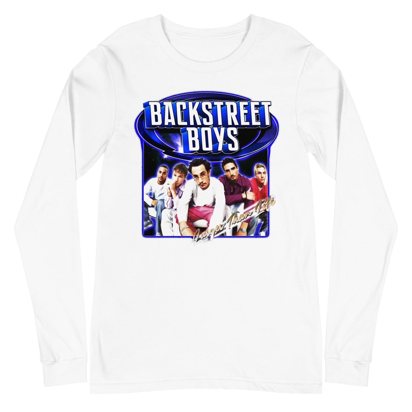 MerchMoment Backstreet Boys - Larger Than Life Long Sleeve T-Shirt [Apparel] White