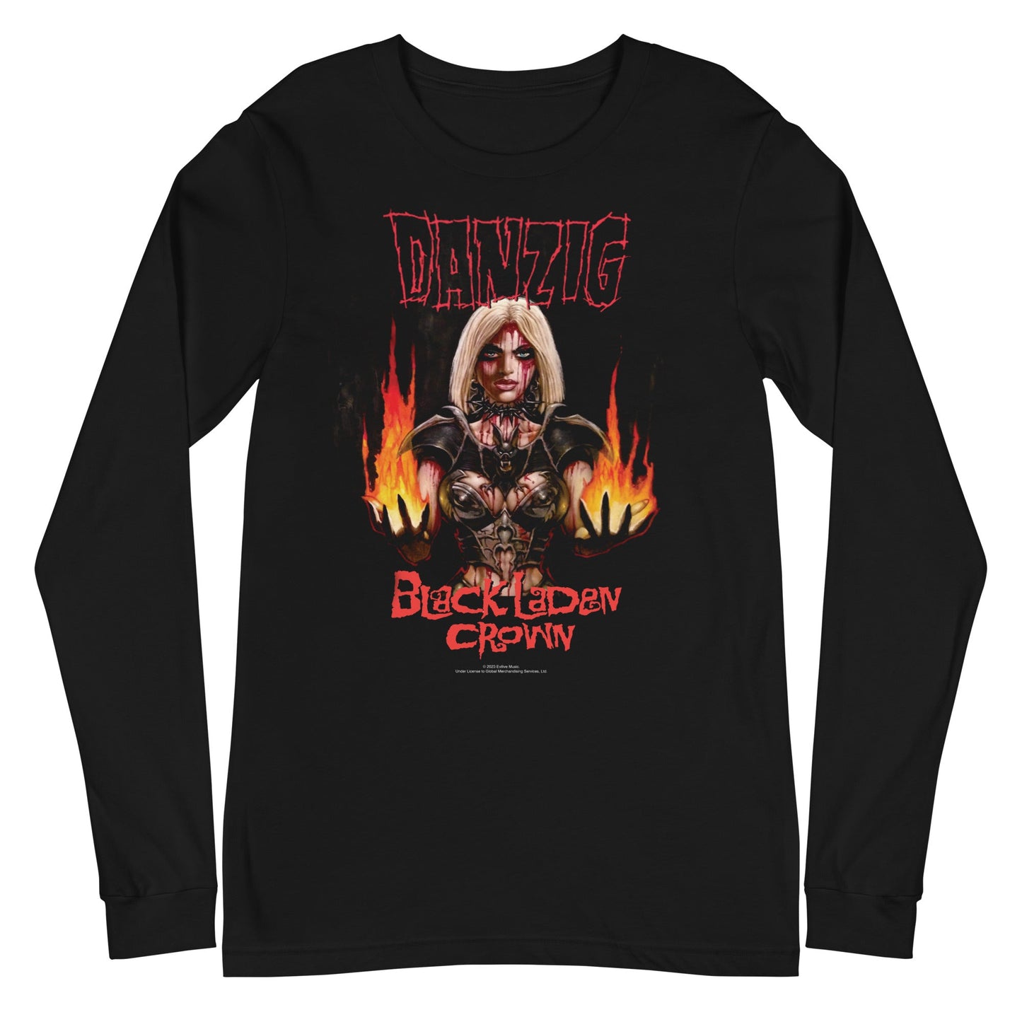 MerchMoment Danzig - Black Laden Crown Long Sleeve T-Shirt [Apparel] Black