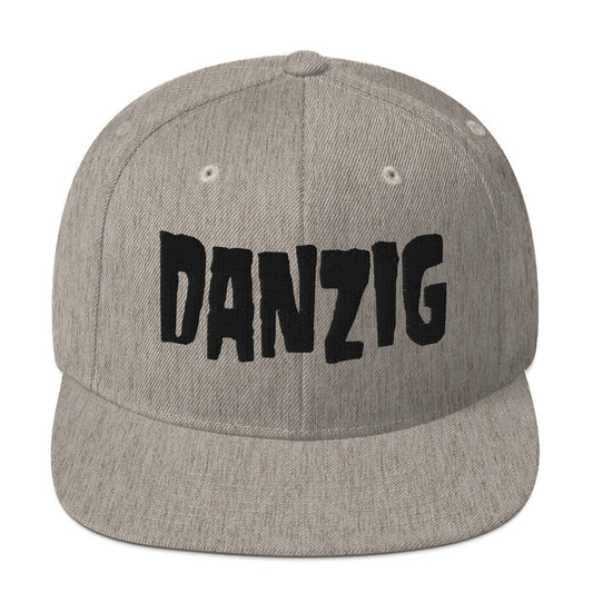 MerchMoment Danzig Classic Logo Grey Embroidered Snap Back Hat [Apparel] as shown