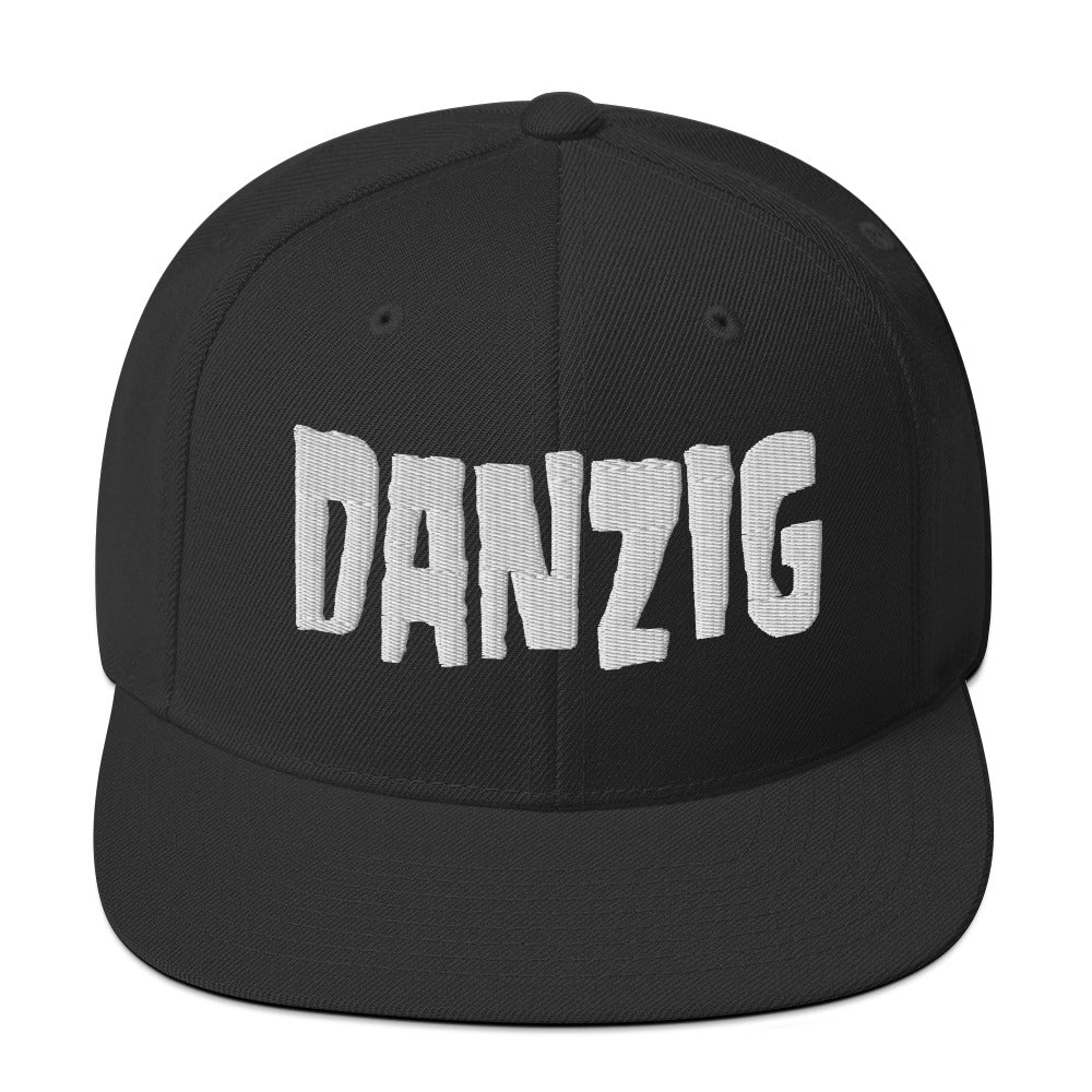 MerchMoment Danzig Classic Logo White Embroidered Snap Back Hat [Apparel]
