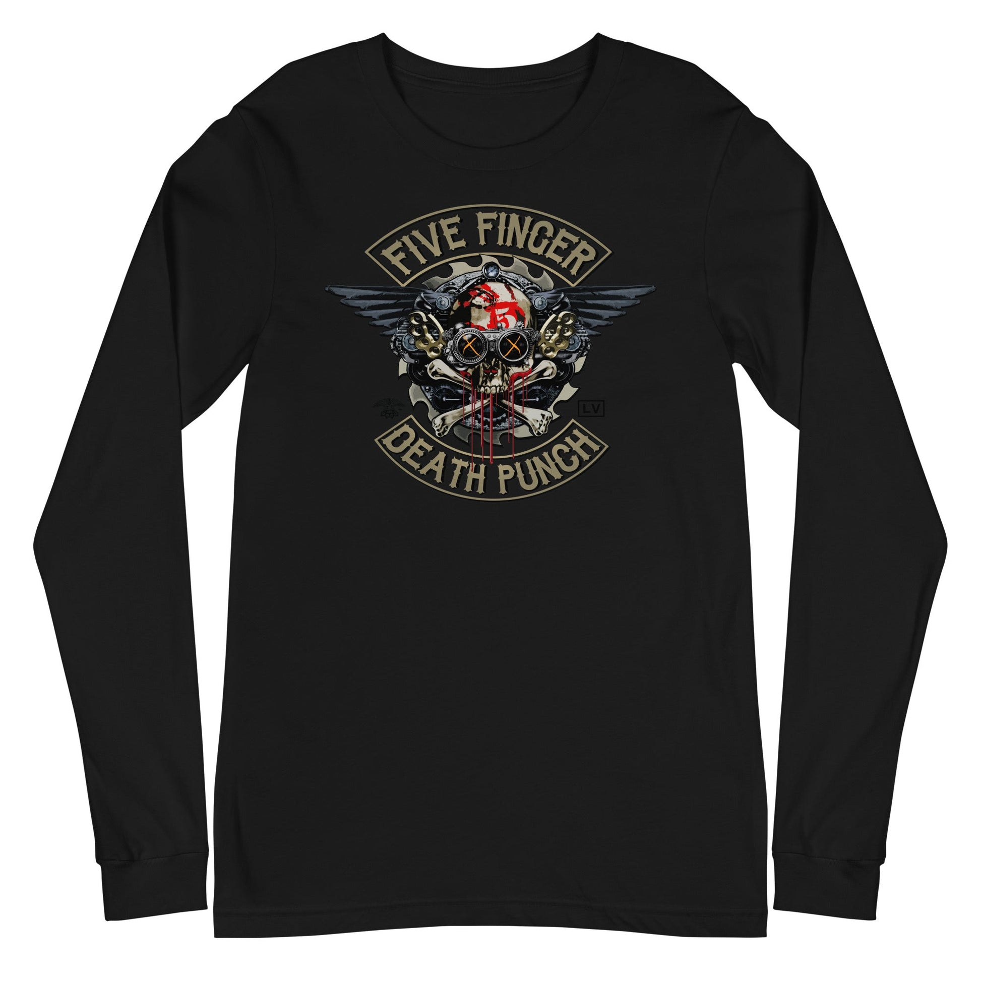 MERCHMOMENT Five Finger Death Punch - Crossbones Long Sleeve T-Shirt [Apparel] - Rock Band Apparel