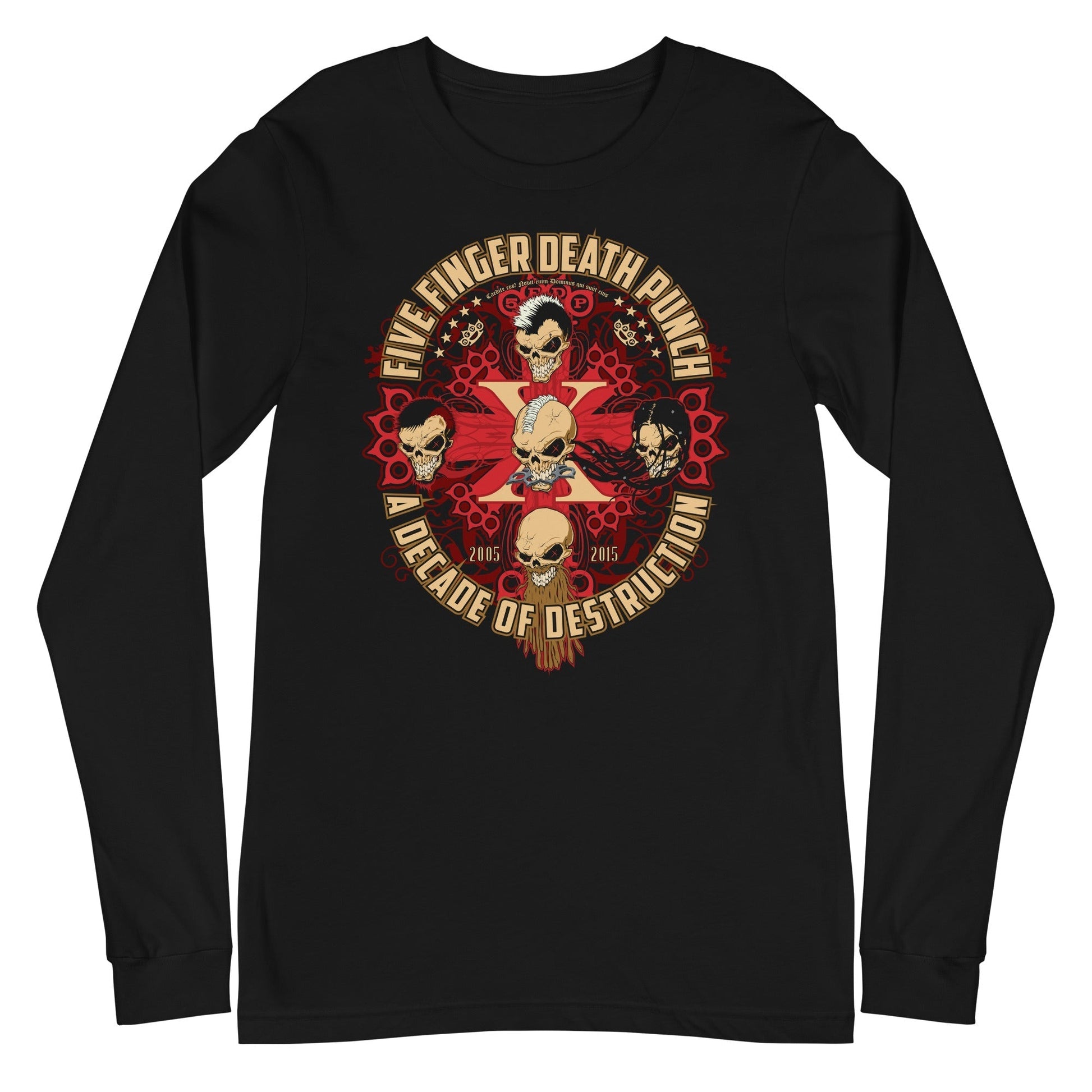 MERCHMOMENT Five Finger Death Punch - Decade of Destruction Long Sleeve T-Shirt [Apparel] - Rock Band Apparel