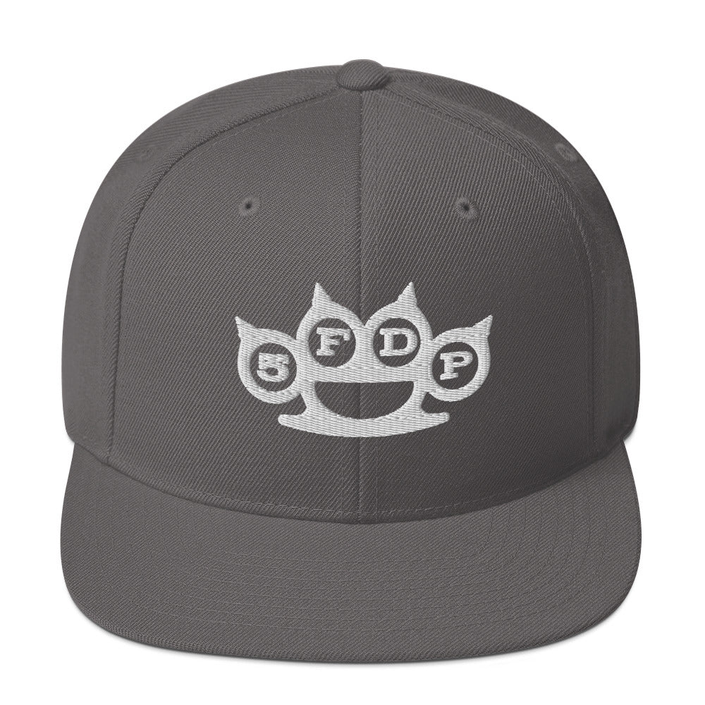 MERCHMOMENT Five Finger Death Punch Grey Knuckles Embroidered Snapback Hat [Apparel] - Rock Band Apparel