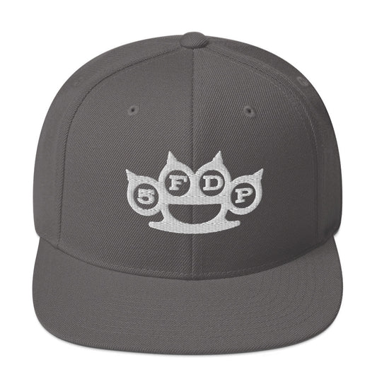 MERCHMOMENT Five Finger Death Punch Grey Knuckles Embroidered Snapback Hat [Apparel] - Rock Band Apparel