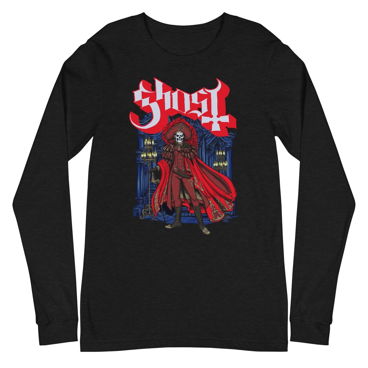 MerchMoment Ghost - Billowing Cape Long Sleeve T-Shirt [Apparel] Black