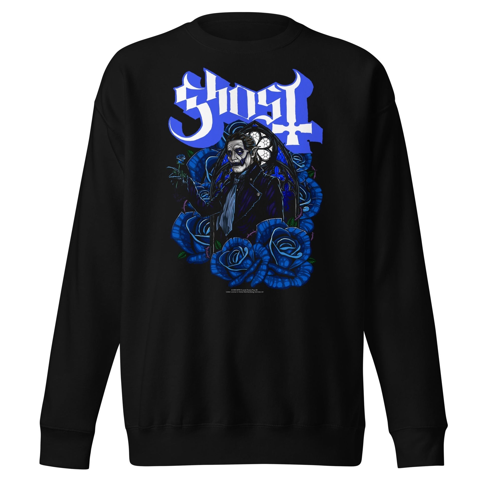 MerchMoment Ghost - Blue Roses Sweatshirt [Apparel] Black