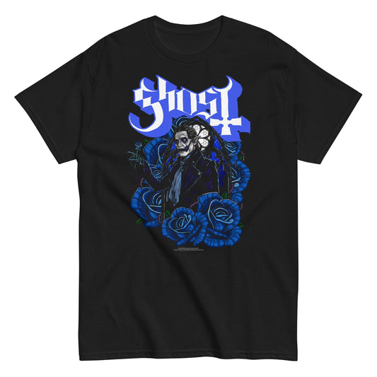 MerchMoment Ghost - Blue Roses T-Shirt [Apparel] Black